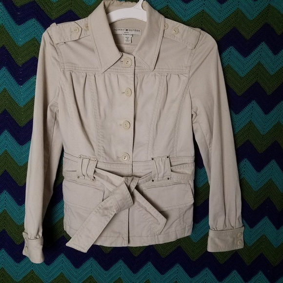 Tommy Hilfiger Khaki Trench Coat size M - Picture 2 of 8